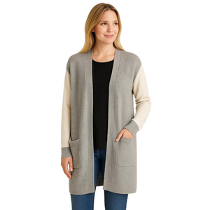 Madewell Wool & Alpaka Gray Blend and Cream Open Cardigan size XS